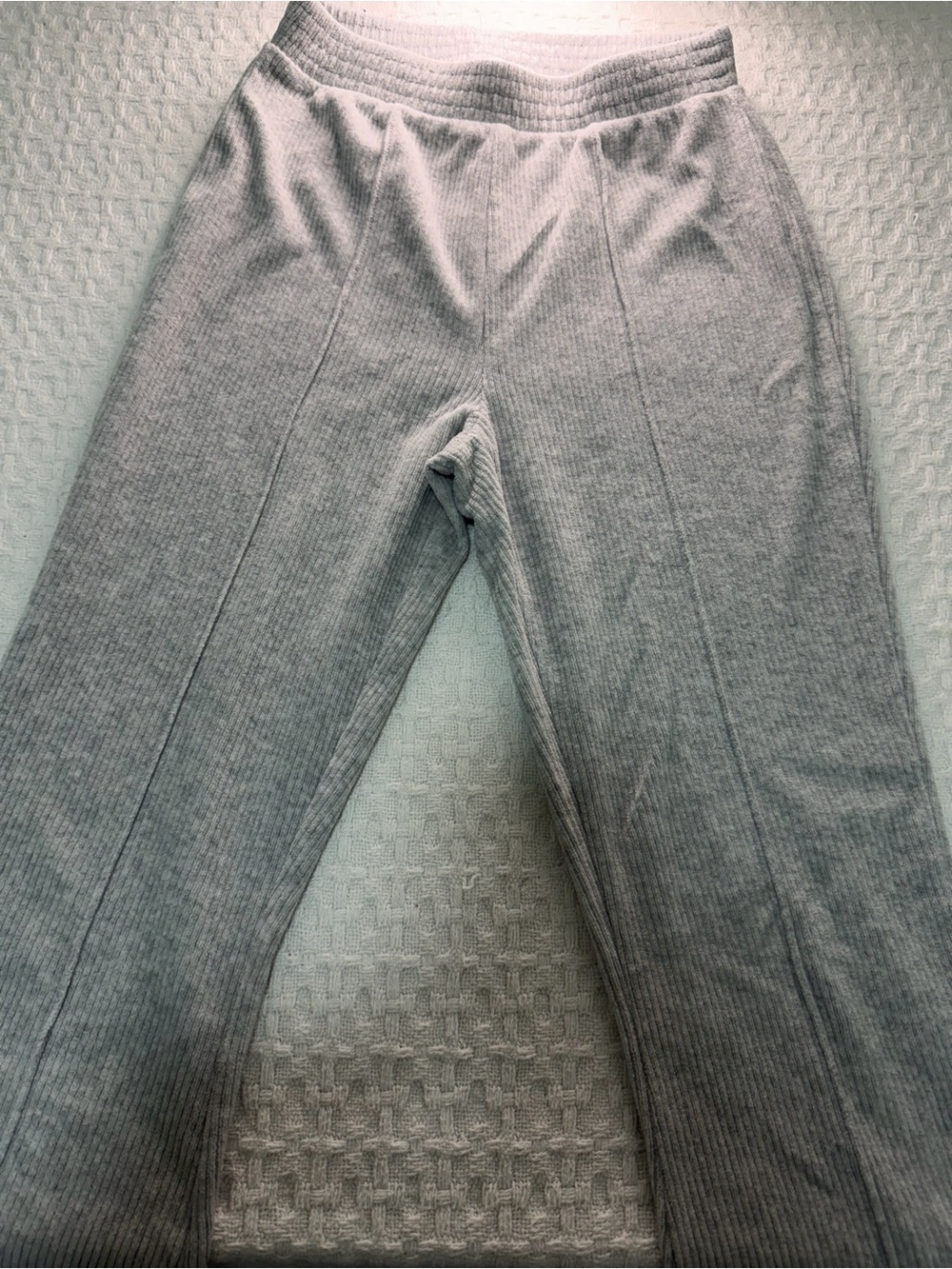 aerie Kids Light Gray Ribbed Leggings